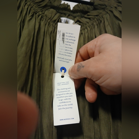 Mersea Hunter Green Fall Tulum Ruffle Dress New With Tags Size Medium - Picture 6 of 11